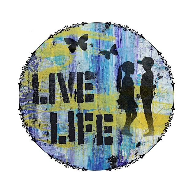 live life with new love t shirt paintet circle tee by Jakavonis