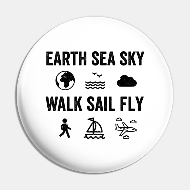 Earth Sea Sky Walk Sail Fly Pin by VFR Zone