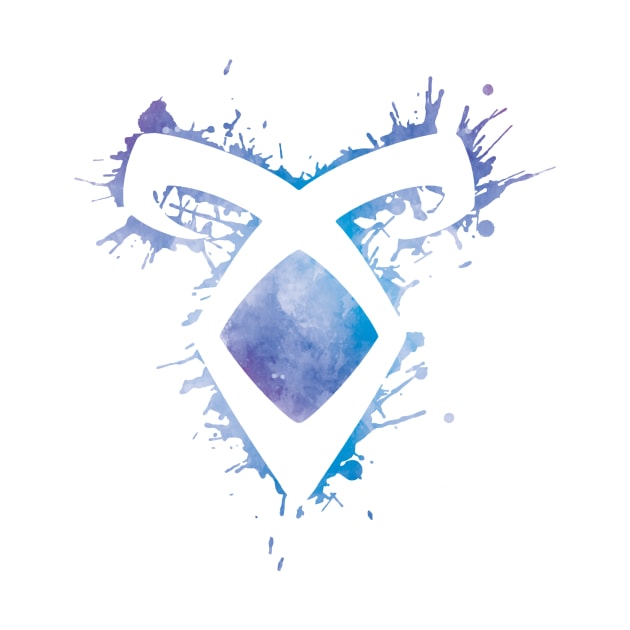 Shadowhunters rune / The Mortal Instruments - Angelic power rune voids and outline splashes (blue watercolour) - Clary, Alec, Izzy, Jace, Magnus - Malec by Vane22april