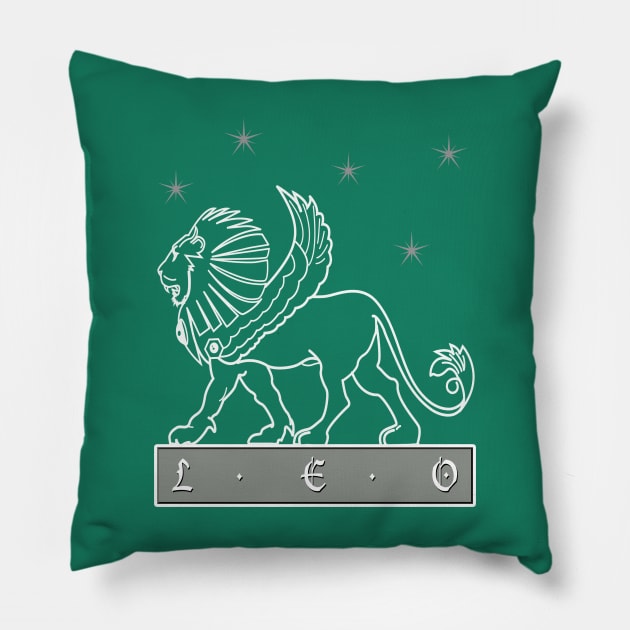 Leo: Zodiac Sign Pillow by PalmGallery