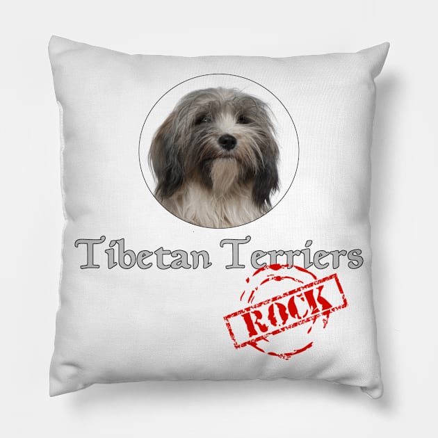 Tibetan Terriers Rock! Pillow by Naves