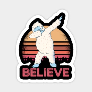 Yeti Dab Dancing Believe Graphic Bigfoot Sasquatch Yeti Dabbing Magnet