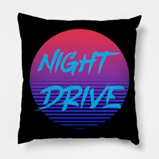 Night Drive Retro Retrowave Neon Pillow