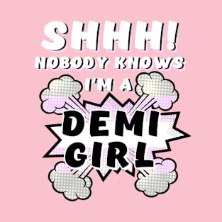 Shhh Nobody Knows I'm A Demigirl Pride T-Shirt