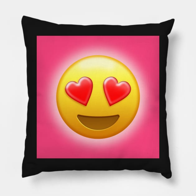 Smiling Face with Heart-Eyes Emoji | Pop Art Pillow by williamcuccio