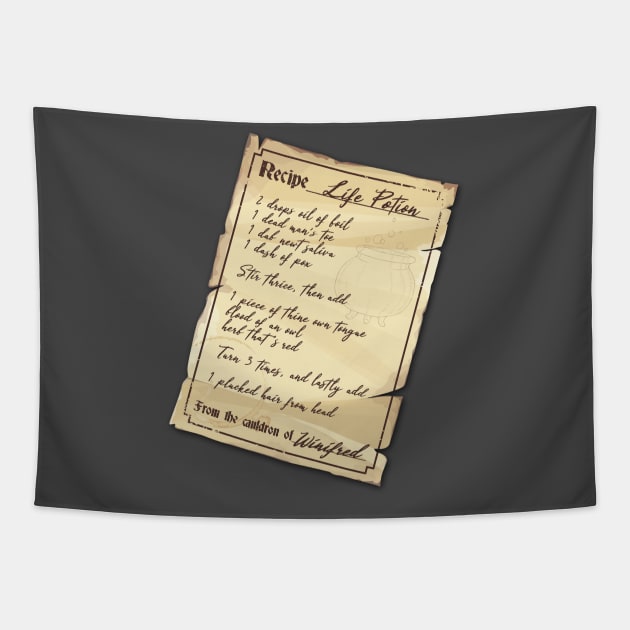 Life Potion Recipe Tapestry by NinthStreetShirts