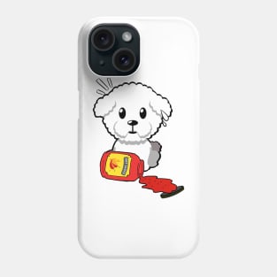 Cute furry dog Spills Hot Sauce Tabasco Phone Case