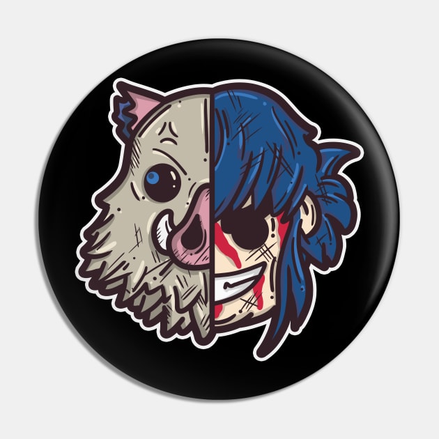 ChunkieCheeks - Demon Slayer Inosuke Pin by Chunkie Cheeks