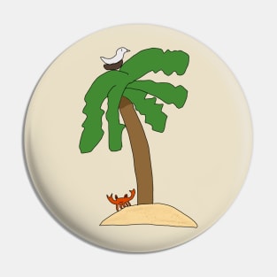 A Palm Tree on a Beach Pin