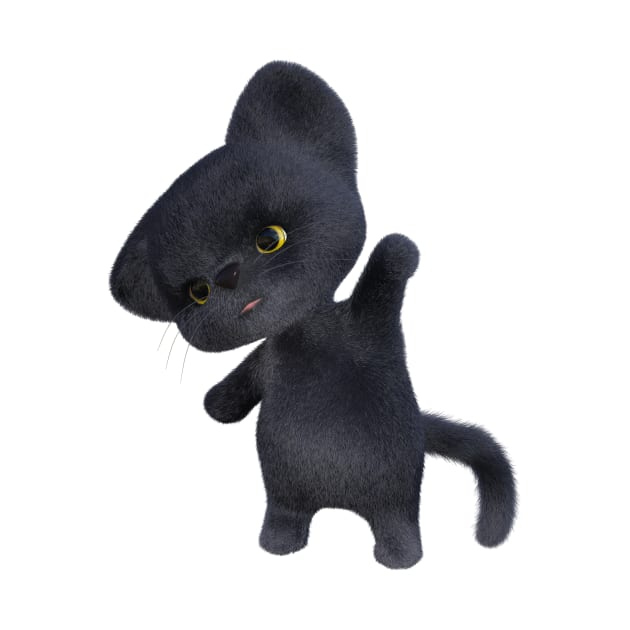 3D rendering of an adorable black Kitten by Carlosr1946