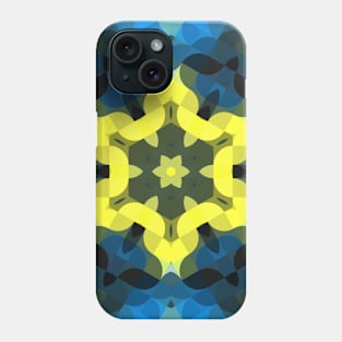 Retro Mandala Flower Yellow and Blue Phone Case