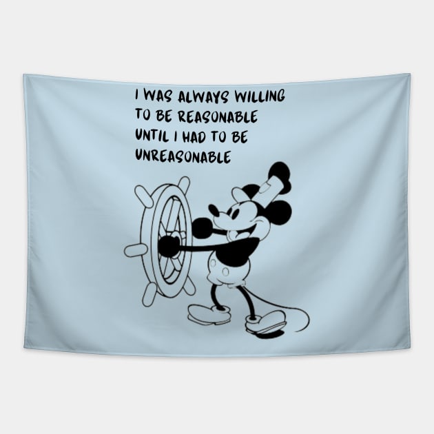 Steamboat Willie - Classic Cartoon Tapestry by Aldrvnd