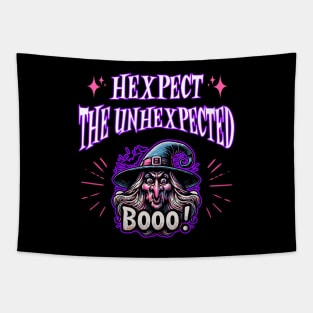 Hexpect The Unhexpected - Witch Quote Tapestry