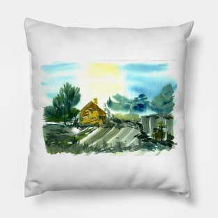 Old Farmhouse, Derbyshire Pillow