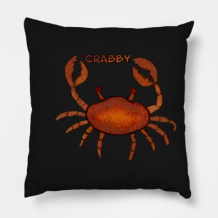 Crabby. Cute Crab Sea Creature Design. Pillow