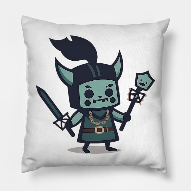 Cat Cleric Warrior DM Gift TTRPG Pillow by ArtVeldan