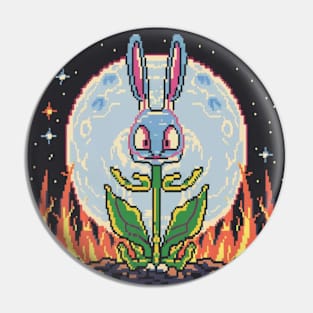 pixel art Venus Fly Trap Bunny Pin