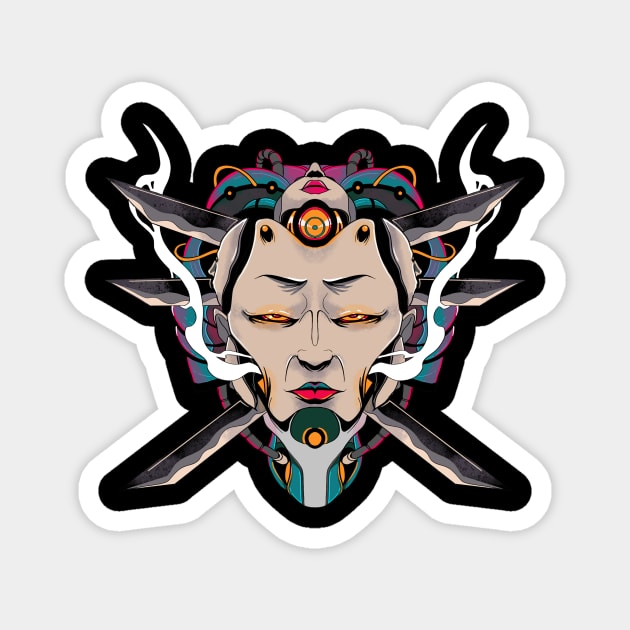 Geisha Mech Magnet by Artatalk