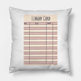 Library Card Pillow