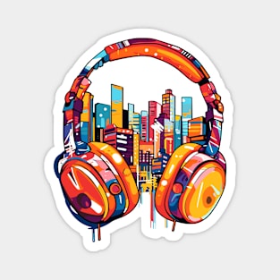 Headphone Music Non Stop Fun Urbain City Life Magnet