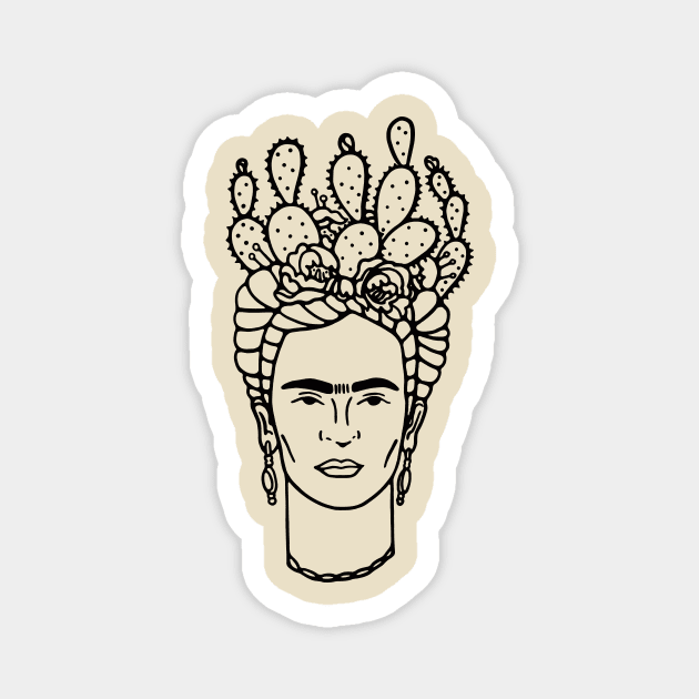 Frida Cactus Magnet by Nick Quintero