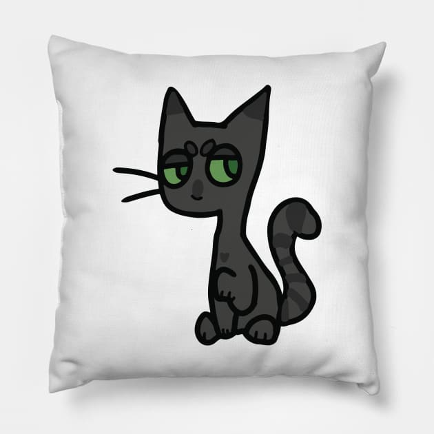 Gray Cat Pillow by BeCreativeHere