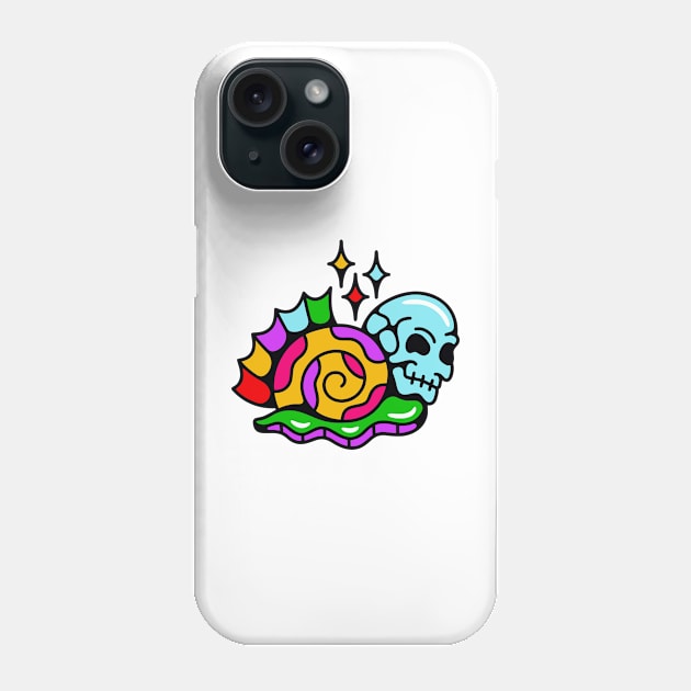 Snail skull rainbow Phone Case by Bojes Art