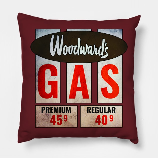 ⛽ Woodwards Gas ⛽ Retro circa Pillow by INLE Designs