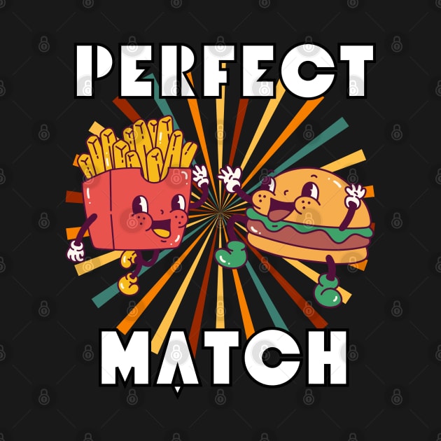Vintage perfect match - Burger & Fries by ProLakeDesigns