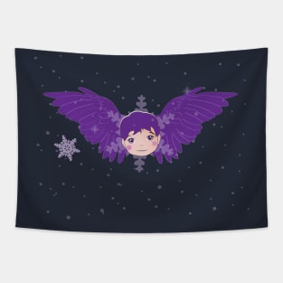 Winter Purple Angel Tapestry