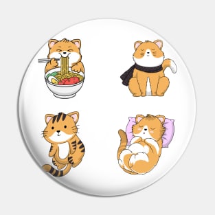 Funny Cute Cat Sticker Pack for cat lover Pin