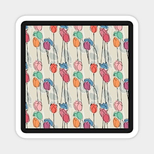 Field of Pastel Tulips Magnet