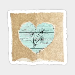 Vintage Cottage Core Heart Magnet