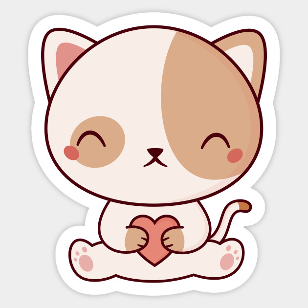 Kawaii Cute Cat Kitten Cat Sticker Teepublic