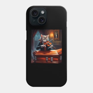 horrifying vampire cat playing violin Phone Case