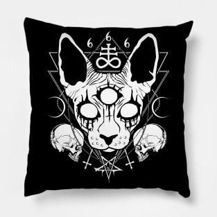 Black metal sphynx Pillow