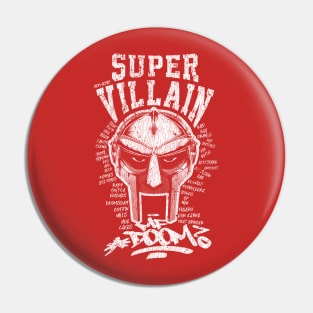 Villain MF Doom White Pin