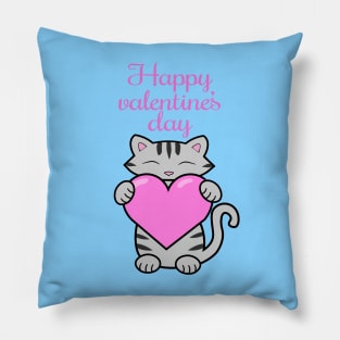 Valentines day cat Pillow