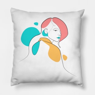 Mysterious women lineart Pillow