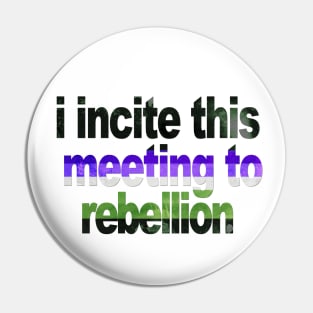 I Incite This Meeting To Rebellion Pin