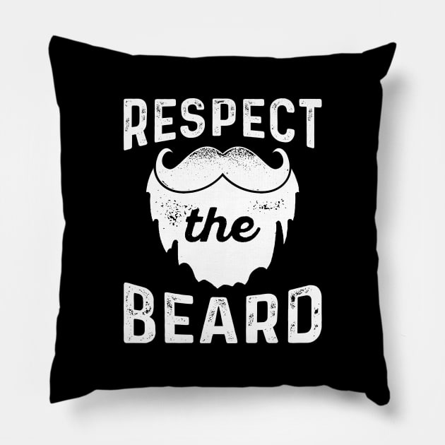 Respect The Beard Pillow by LuckyFoxDesigns