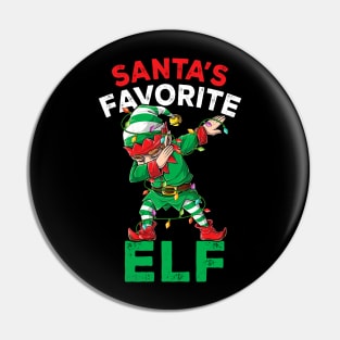 Funny Santa's Favorite Elf Squad Christmas Pajama Matching Pin