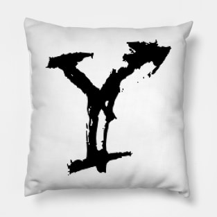 Dark and Gritty letter Y from the alphabet Pillow