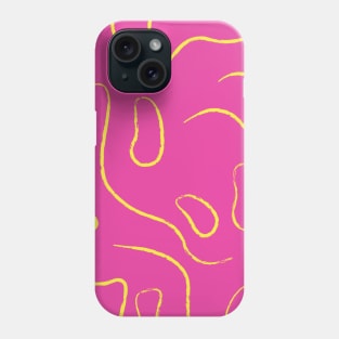 pink and yellow squiggle Phone Case