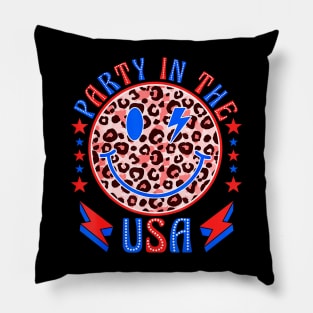 Retro Party in the USA 4th of July Preppy men women Pillow