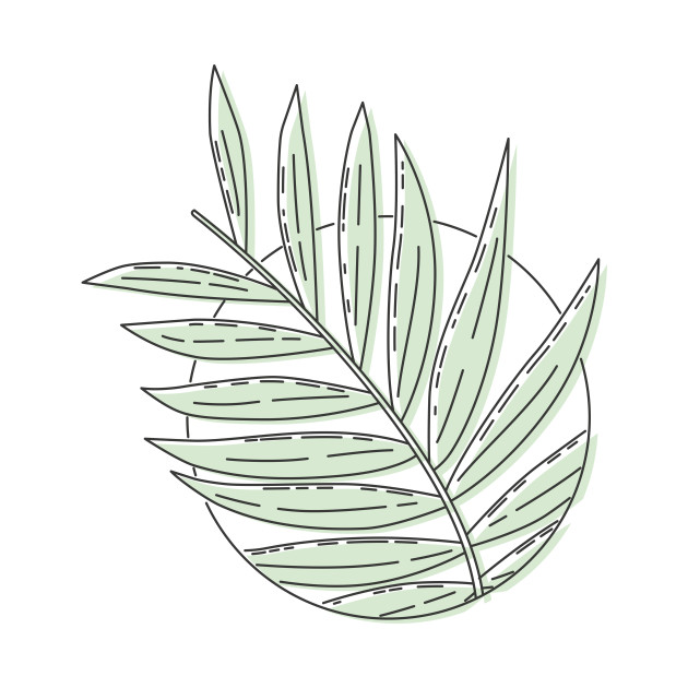 Herbal Botanical Leaf in Circle by JDP Designs