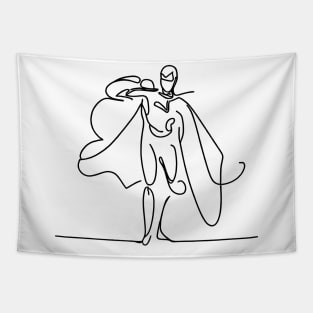 Minimalist line art Superhero Silhouette | Character 3 Tapestry