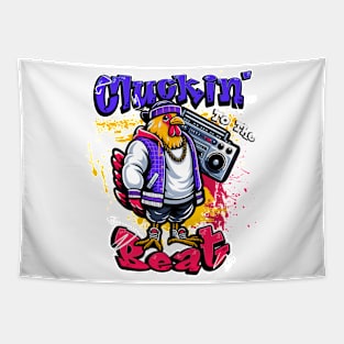 Hip Hop Chicken with a boombox Tapestry