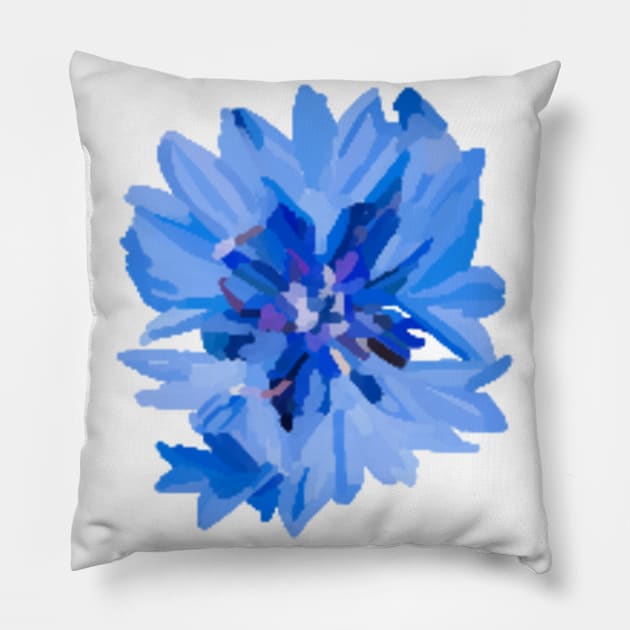 Blue flower Bloom- Frozen- Winter Pillow by Vtheartist