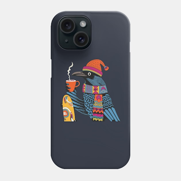 Cawfee Crow Phone Case by BukovskyART